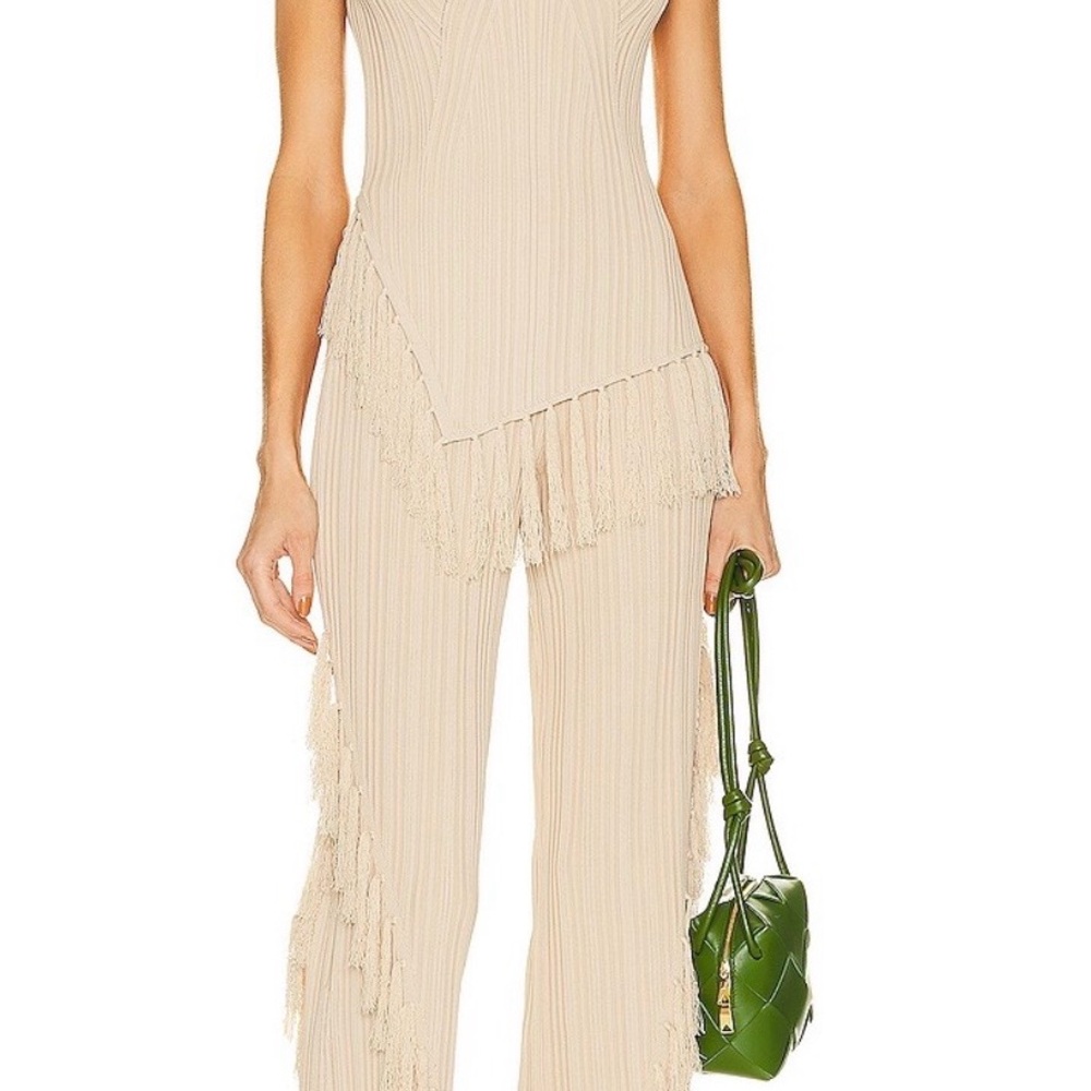 cult gaia Maude knit pant, ecru, S